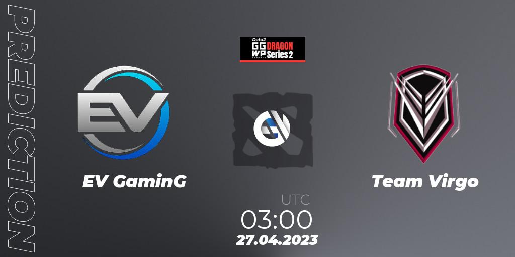 EV GaminG vs Team Virgo: Betting TIp, Match Prediction. 27.04.2023 at 03:00. Dota 2, GGWP Dragon Series 2