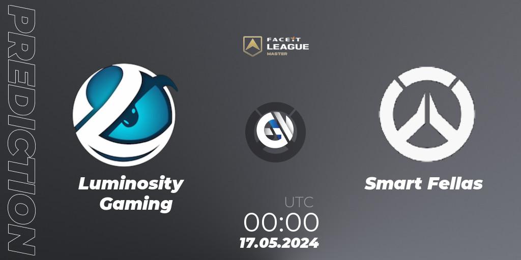 Luminosity Gaming vs Smart Fellas: Betting TIp, Match Prediction. 17.05.2024 at 00:00. Overwatch, FACEIT League Season 1 - NA Master Road to EWC
