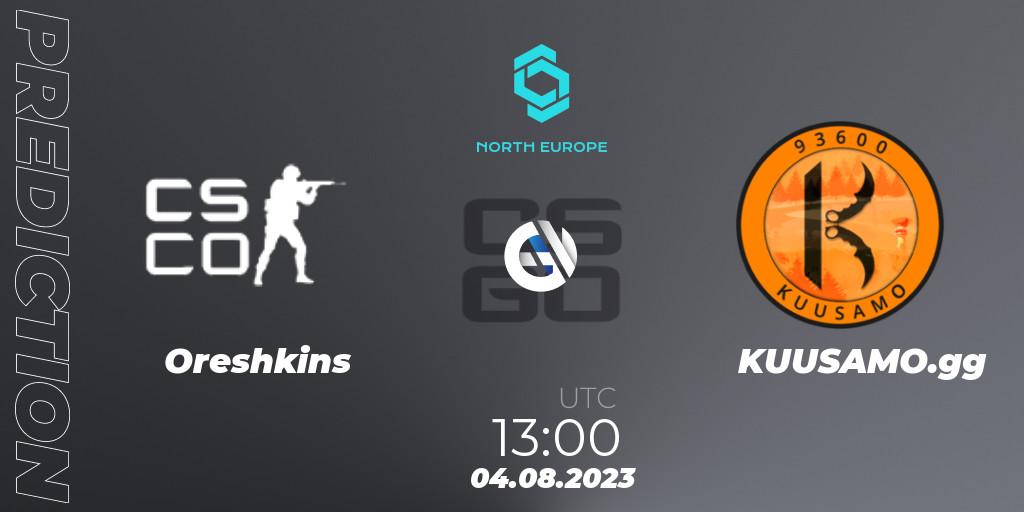 Oreshkins vs KUUSAMO.gg: Betting TIp, Match Prediction. 04.08.2023 at 13:00. Counter-Strike (CS2), CCT North Europe Series #7: Open Qualifier