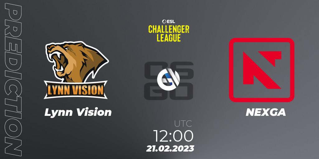 Lynn Vision vs NEXGA: Betting TIp, Match Prediction. 21.02.2023 at 12:00. Counter-Strike (CS2), ESL Challenger League Season 44: Asia-Pacific