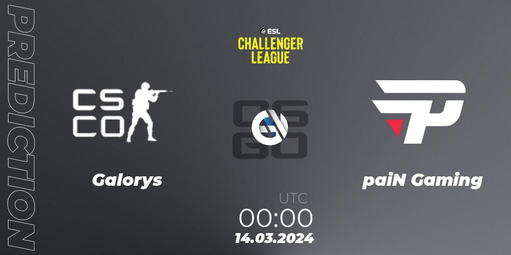 Galorys vs paiN Gaming: Betting TIp, Match Prediction. 08.05.2024 at 19:00. Counter-Strike (CS2), ESL Challenger League Season 47: South America