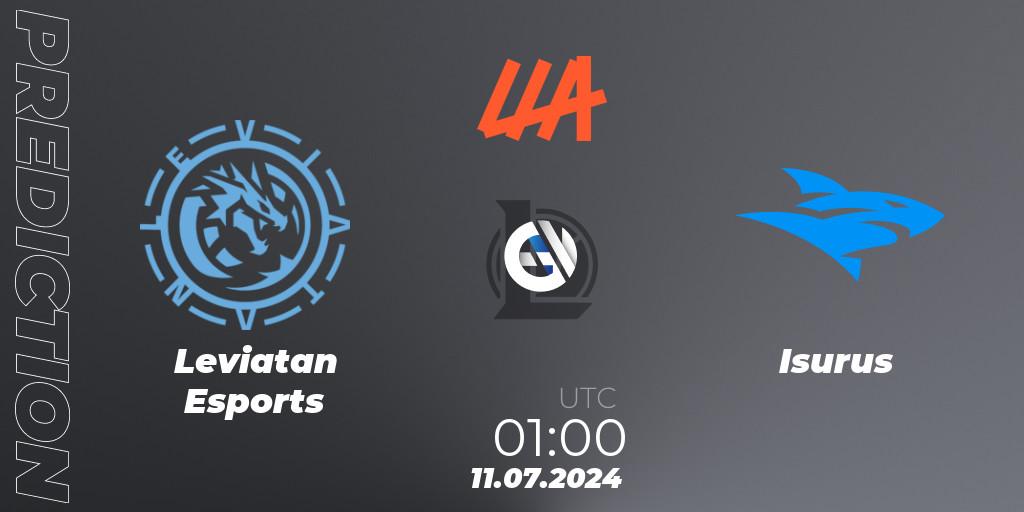 Leviatan Esports vs Isurus: Betting TIp, Match Prediction. 11.07.2024 at 01:00. LoL, LLA Closing 2024 - Group Stage