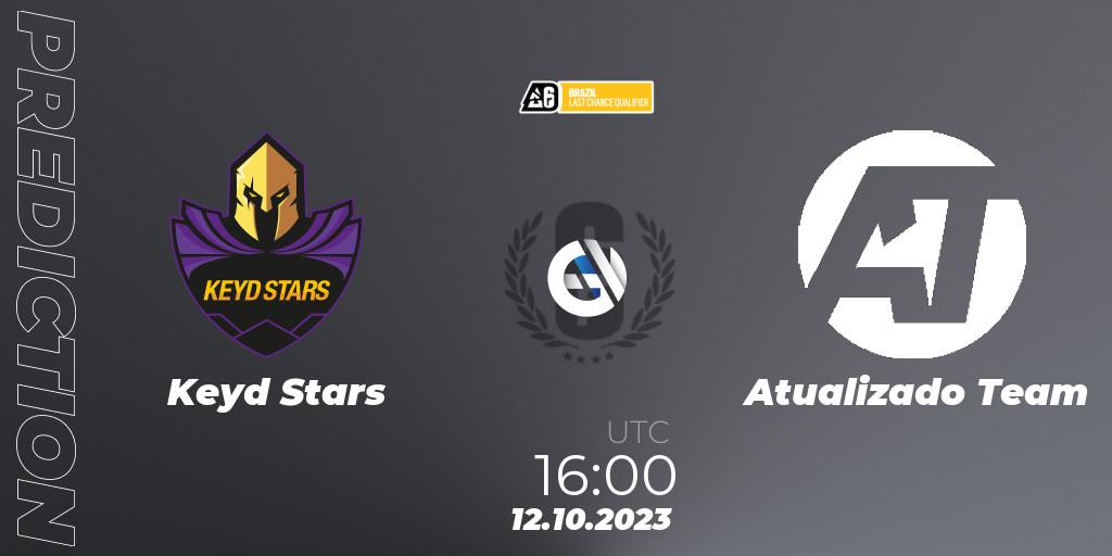 Keyd Stars vs Atualizado Team: Betting TIp, Match Prediction. 12.10.2023 at 16:00. Rainbow Six, Brazil League 2023 - Stage 2 - Last Chance Qualifiers