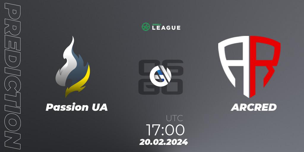 Passion UA vs ARCRED: Betting TIp, Match Prediction. 20.02.24. CS2 (CS:GO), ESEA Season 48: Advanced Division - Europe