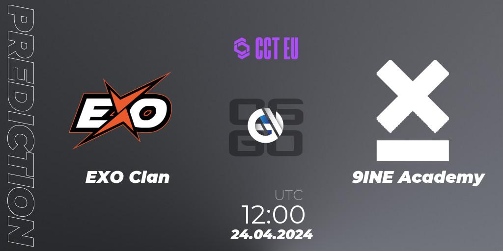 EXO Clan vs 9INE Academy: Betting TIp, Match Prediction. 24.04.2024 at 12:00. Counter-Strike (CS2), CCT Season 2 Europe Series 2 Closed Qualifier