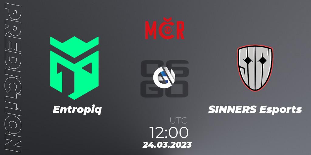 Entropiq vs SINNERS Esports: Betting TIp, Match Prediction. 24.03.2023 at 12:30. Counter-Strike (CS2), Tipsport Cup Prague Spring 2023: Online Stage