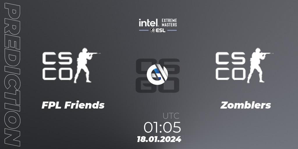 FPL Friends vs Zomblers: Betting TIp, Match Prediction. 18.01.24. CS2 (CS:GO), Intel Extreme Masters China 2024: North American Open Qualifier #2