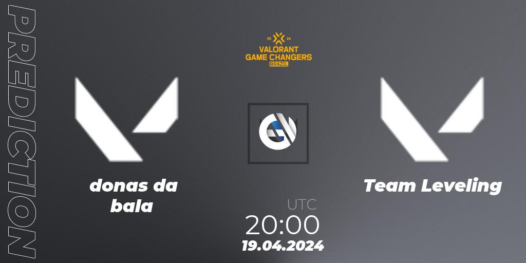 donas da bala vs Team Leveling: Betting TIp, Match Prediction. 19.04.2024 at 20:00. VALORANT, VCT 2024: Game Changers Brazil Series 1