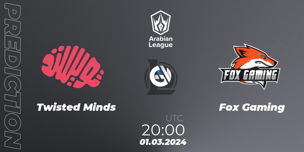 Twisted Minds vs Fox Gaming: Betting TIp, Match Prediction. 01.03.24. LoL, Arabian League Spring 2024