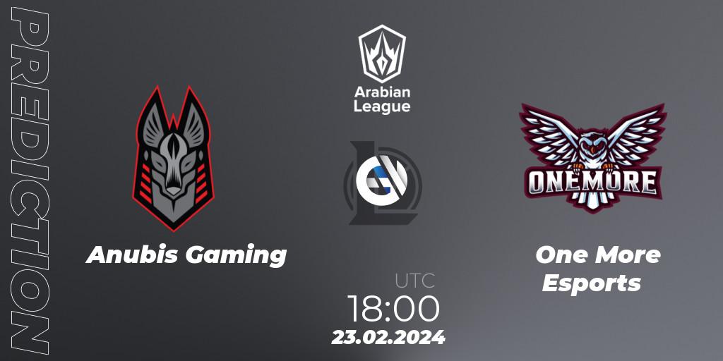 Anubis Gaming vs One More Esports: Betting TIp, Match Prediction. 23.02.24. LoL, Arabian League Spring 2024