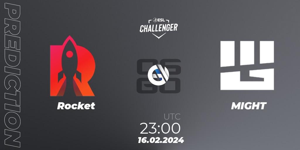 Rocket vs MIGHT: Betting TIp, Match Prediction. 16.02.24. CS2 (CS:GO), ESL Challenger #56: North American Open Qualifier