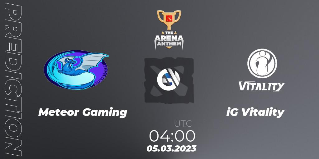 Meteor Gaming vs iG Vitality: Betting TIp, Match Prediction. 05.03.2023 at 04:17. Dota 2, The Arena Anthem