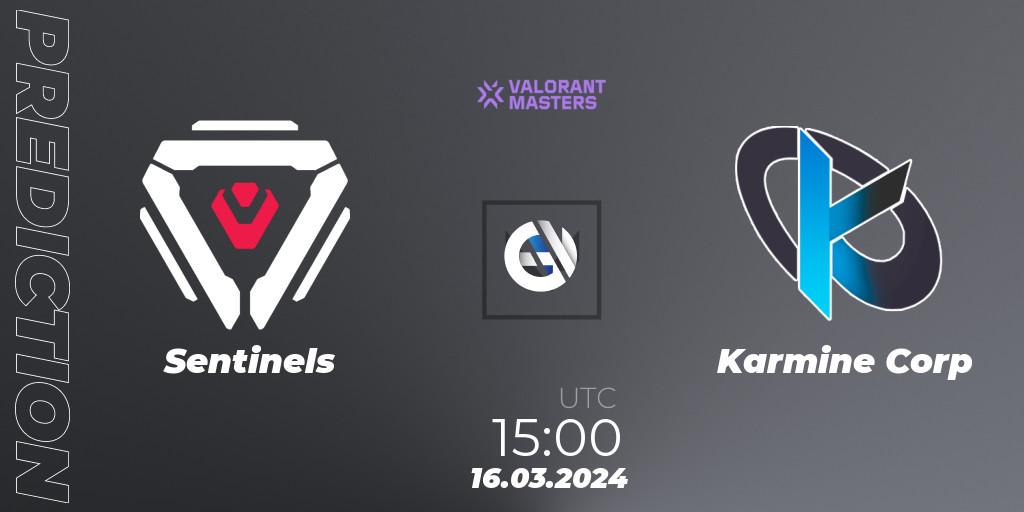 Sentinels vs Karmine Corp: Betting TIp, Match Prediction. 16.03.2024 at 15:00. VALORANT, VCT 2024: Masters Madrid