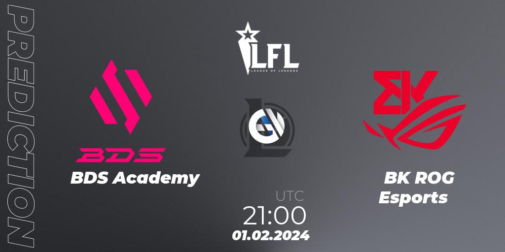 BDS Academy vs BK ROG Esports: Betting TIp, Match Prediction. 01.02.2024 at 21:00. LoL, LFL Spring 2024