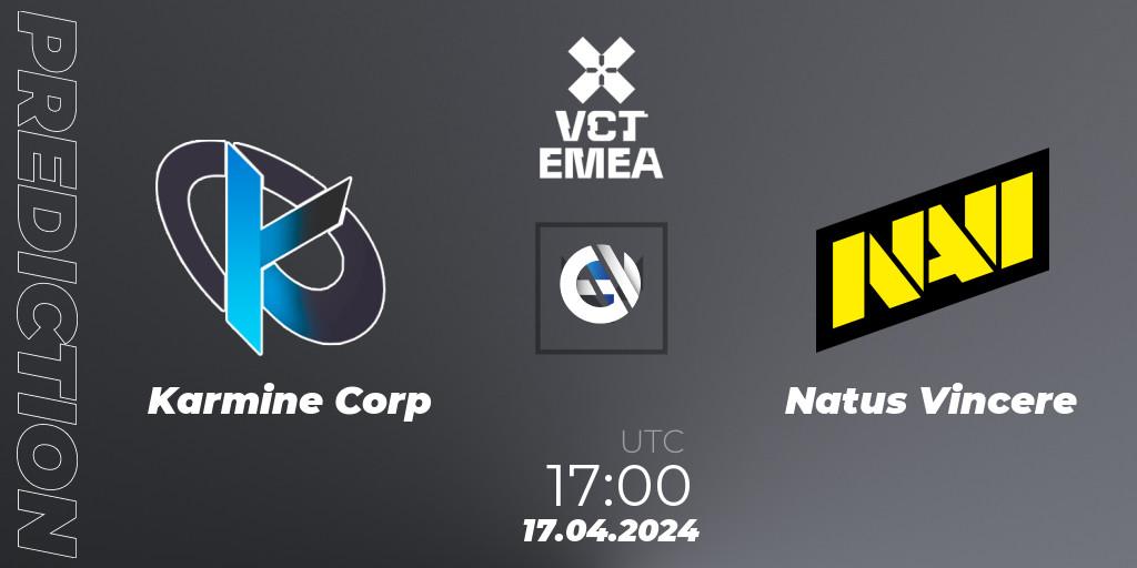 Karmine Corp vs Natus Vincere: Betting TIp, Match Prediction. 17.04.2024 at 17:00. VALORANT, VALORANT Champions Tour 2024: EMEA League - Stage 1 - Group Stage