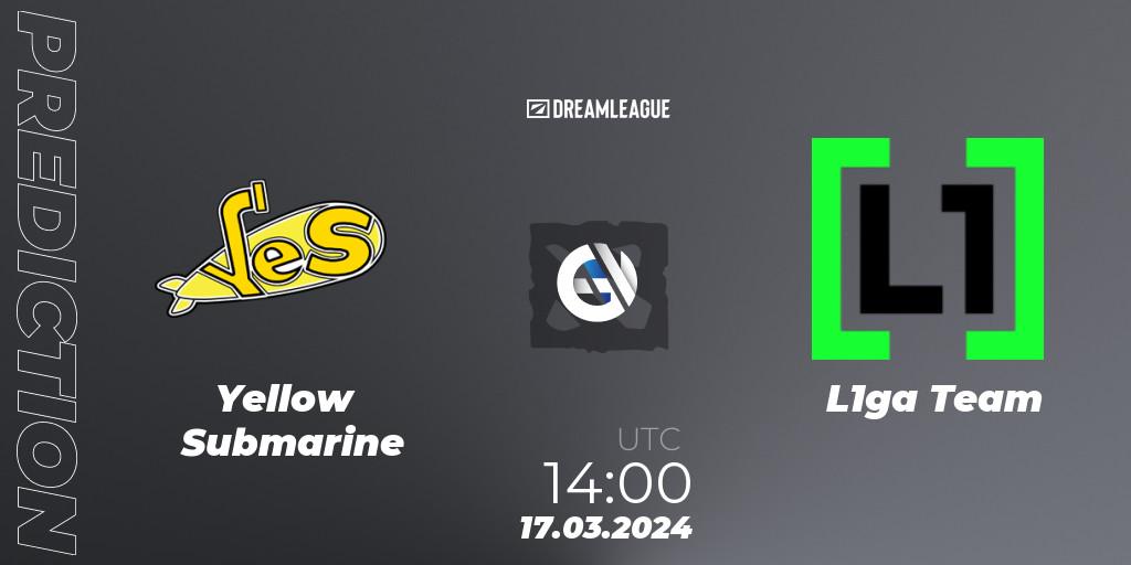 Yellow Submarine vs L1ga Team: Betting TIp, Match Prediction. 17.03.2024 at 15:30. Dota 2, DreamLeague Season 23: Eastern Europe Open Qualifier #1