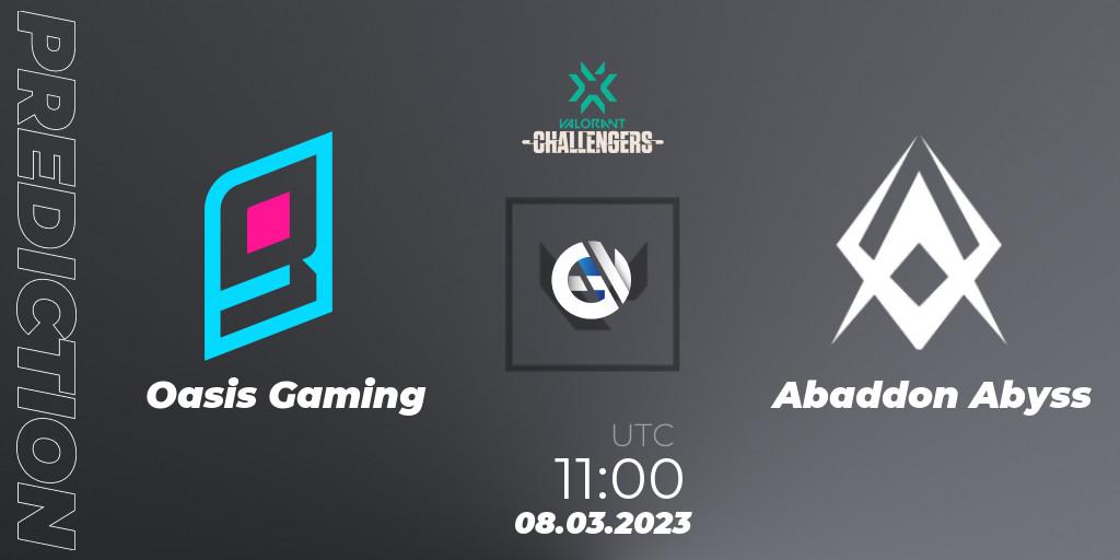Oasis Gaming vs Abaddon Abyss: Betting TIp, Match Prediction. 08.03.23. VALORANT, VALORANT Challengers 2023: Philippines Split 1