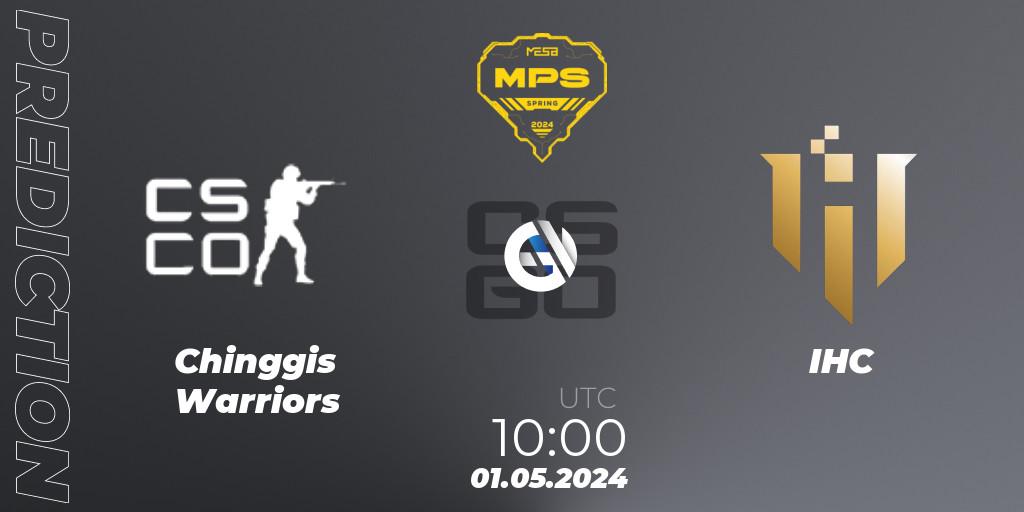 Chinggis Warriors vs IHC: Betting TIp, Match Prediction. 01.05.2024 at 10:00. Counter-Strike (CS2), MESA Pro Series: Spring 2024