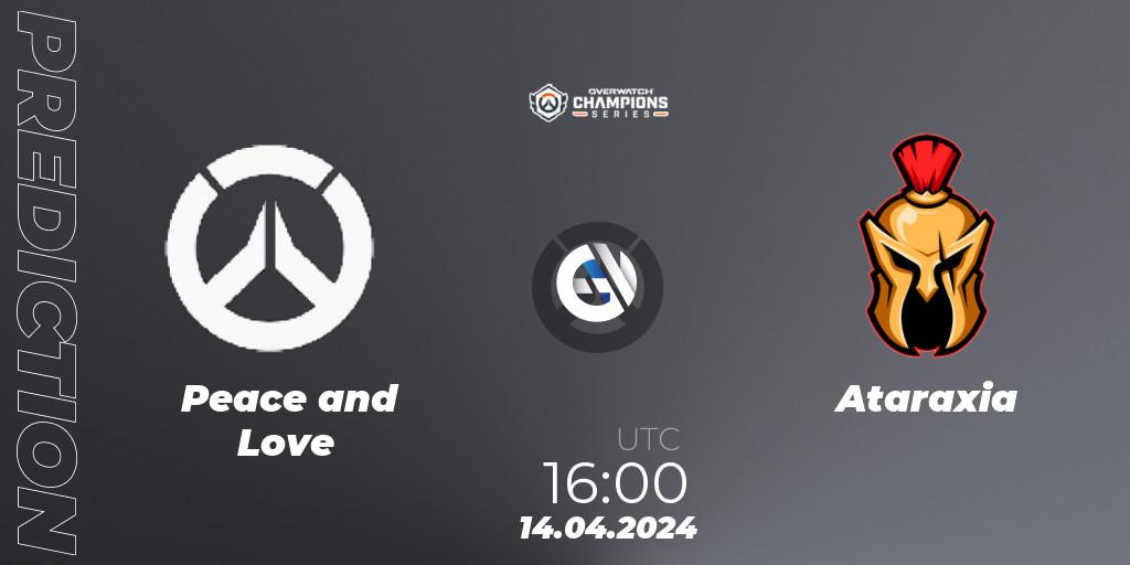 Peace and Love vs Ataraxia: Betting TIp, Match Prediction. 14.04.2024 at 16:00. Overwatch, Overwatch Champions Series 2024 - EMEA Stage 2 Group Stage