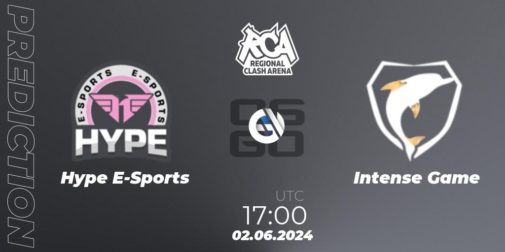 Hype E-Sports vs Intense Game: Betting TIp, Match Prediction. 02.06.2024 at 17:00. Counter-Strike (CS2), Regional Clash Arena South America: Closed Qualifier
