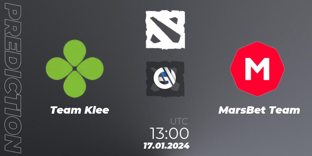 Team Klee vs MarsBet Team: Betting TIp, Match Prediction. 01.02.2024 at 13:01. Dota 2, European Pro League Season 16