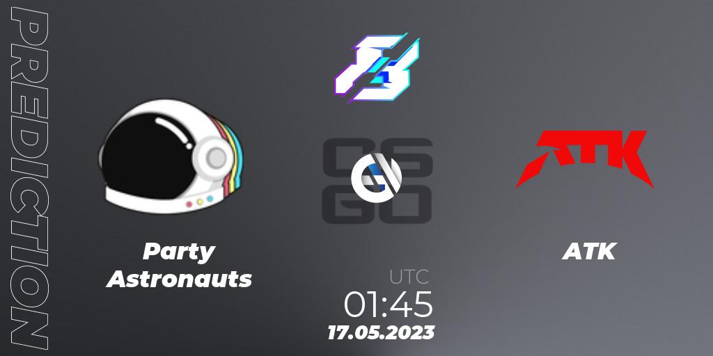 Party Astronauts vs ATK: Betting TIp, Match Prediction. 17.05.2023 at 01:45. Counter-Strike (CS2), Gamers8 2023 North America Open Qualifier
