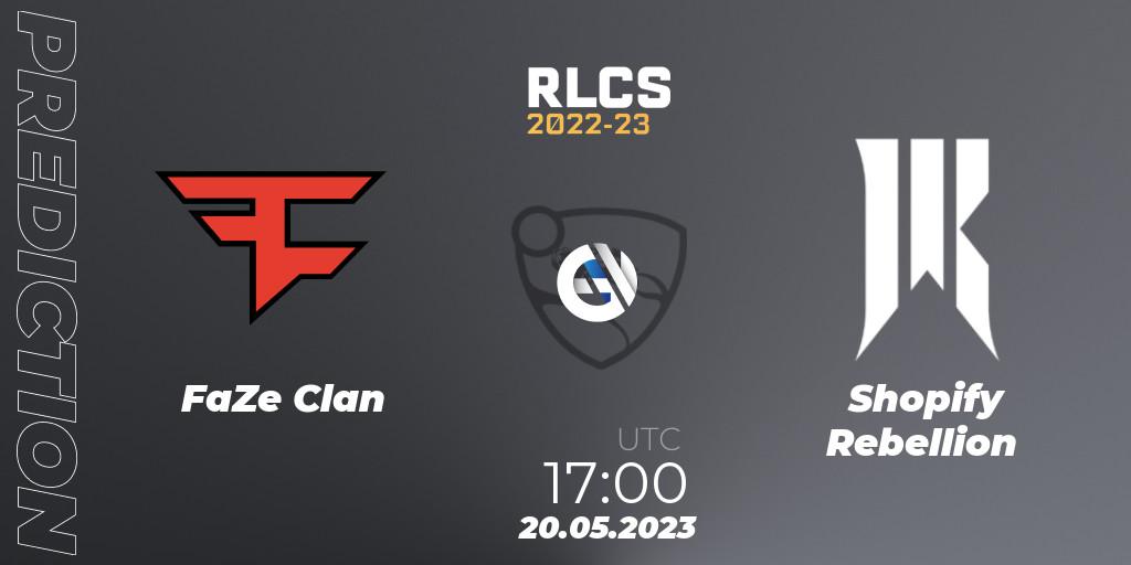 FaZe Clan vs Shopify Rebellion: Betting TIp, Match Prediction. 20.05.2023 at 17:00. Rocket League, RLCS 2022-23 - Spring: North America Regional 2 - Spring Cup