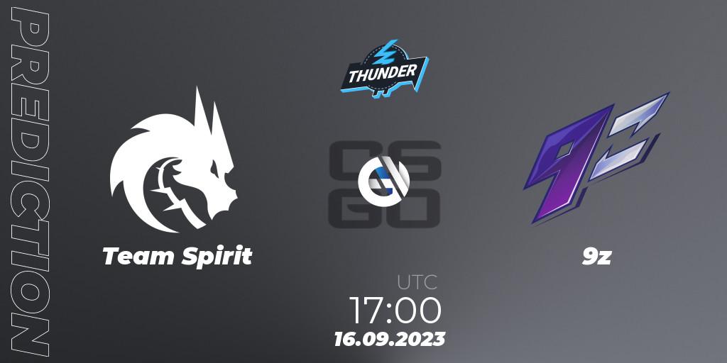 Team Spirit vs 9z: Betting TIp, Match Prediction. 16.09.2023 at 17:00. Counter-Strike (CS2), Thunderpick World Championship 2023: European Series #2