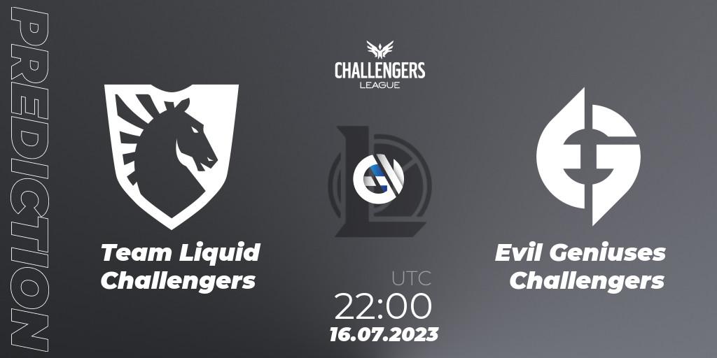 Team Liquid Challengers vs Evil Geniuses Challengers: Betting TIp, Match Prediction. 17.07.23. LoL, North American Challengers League 2023 Summer - Group Stage