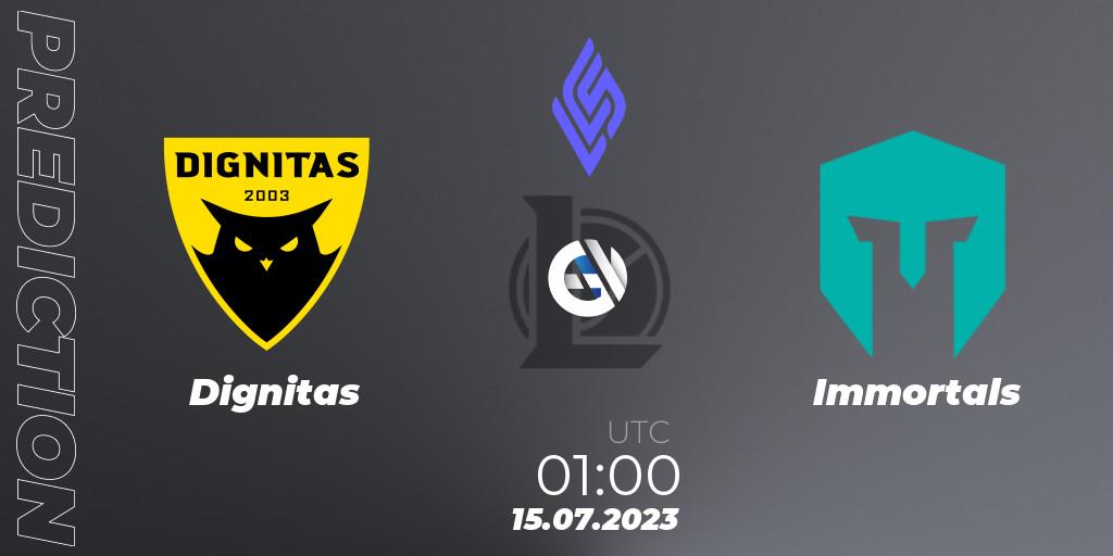 Dignitas vs Immortals: Betting TIp, Match Prediction. 15.07.23. LoL, LCS Summer 2023 - Group Stage