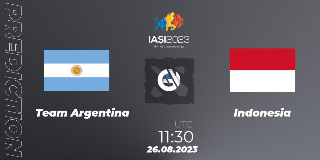 Team Argentina vs Indonesia: Betting TIp, Match Prediction. 26.08.23. Dota 2, IESF World Championship 2023