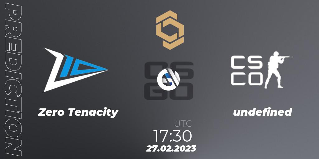 Zero Tenacity vs undefined: Betting TIp, Match Prediction. 27.02.2023 at 19:00. Counter-Strike (CS2), CCT South Europe Series #3