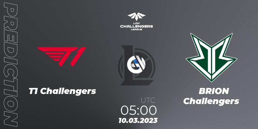 T1 Challengers vs Brion Esports Challengers: Betting TIp, Match Prediction. 10.03.2023 at 05:00. LoL, LCK Challengers League 2023 Spring