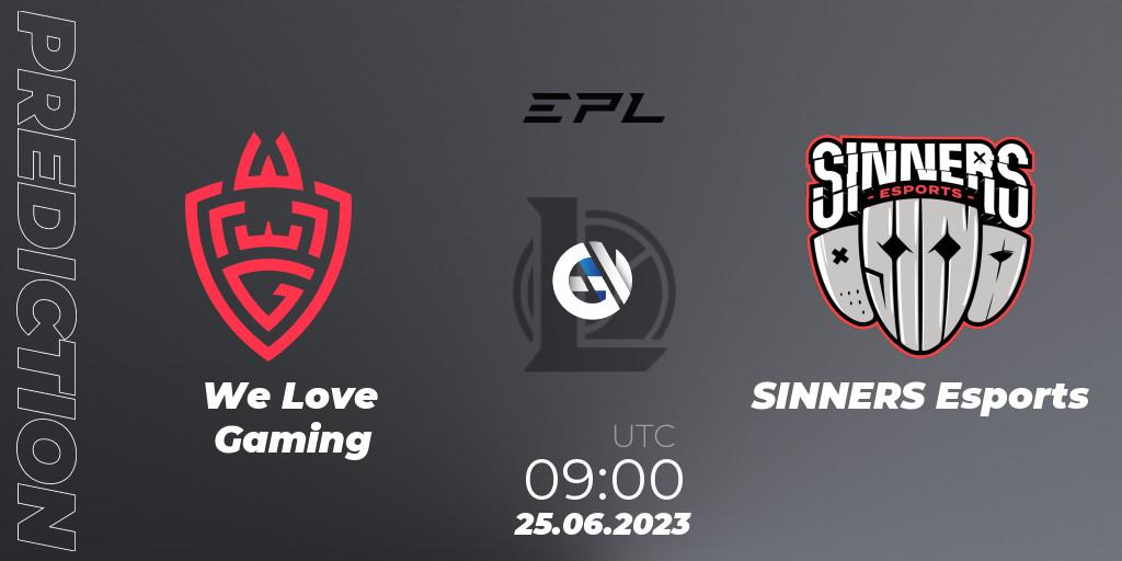We Love Gaming vs SINNERS Esports: Betting TIp, Match Prediction. 25.06.2023 at 08:00. LoL, EPL Season 1
