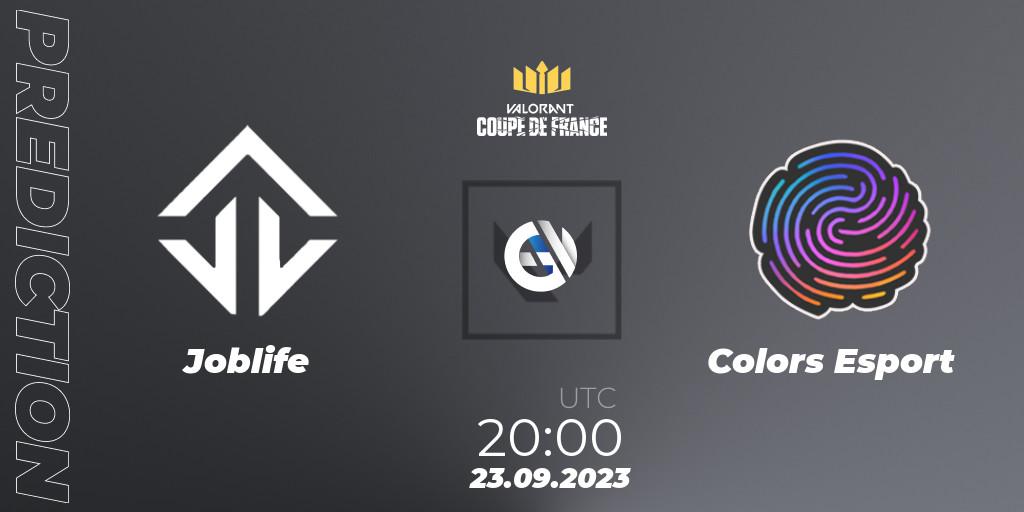 Joblife vs Colors Esport: Betting TIp, Match Prediction. 23.09.23. VALORANT, VCL France: Revolution - Coupe De France 2023