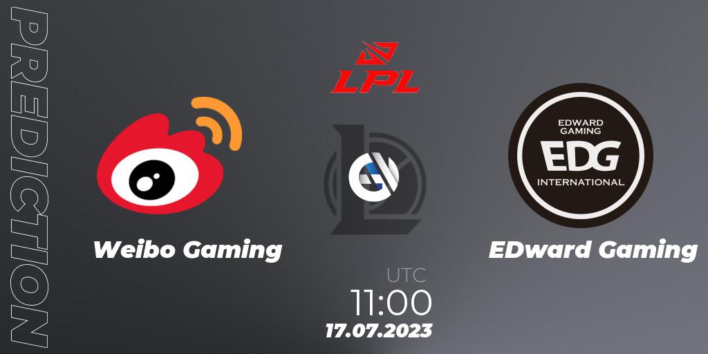 Weibo Gaming vs EDward Gaming: Betting TIp, Match Prediction. 17.07.23. LoL, LPL Summer 2023 Regular Season