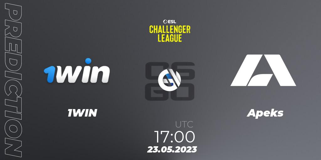 1WIN vs Apeks: Betting TIp, Match Prediction. 23.05.2023 at 17:15. Counter-Strike (CS2), ESL Challenger League Season 45: Europe