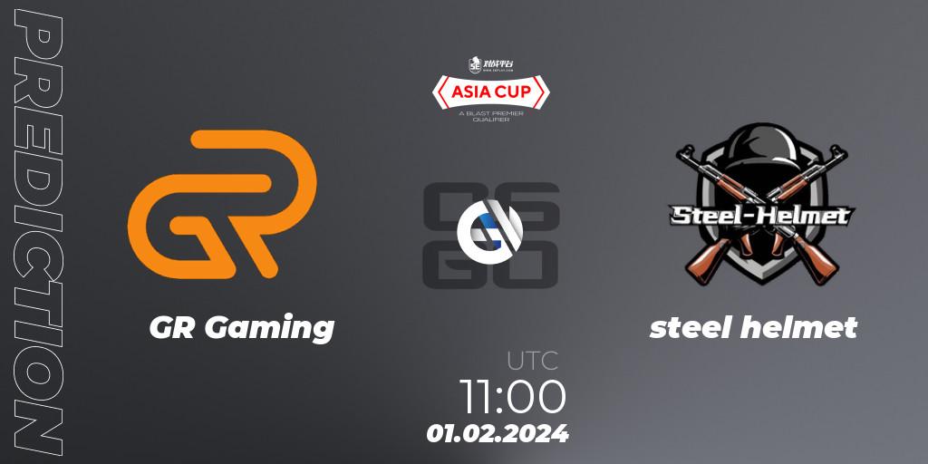 GR Gaming vs steel helmet: Betting TIp, Match Prediction. 01.02.2024 at 11:45. Counter-Strike (CS2), 5E Arena Asia Cup Spring 2024 - BLAST Premier Qualifier