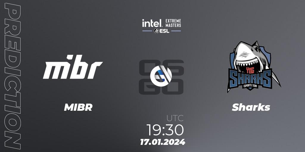 MIBR vs Sharks: Betting TIp, Match Prediction. 17.01.24. CS2 (CS:GO), Intel Extreme Masters China 2024: South American Closed Qualifier