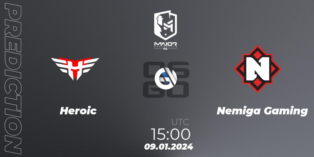 Heroic vs Nemiga Gaming: Betting TIp, Match Prediction. 09.01.24. CS2 (CS:GO), PGL CS2 Major Copenhagen 2024 Europe RMR Open Qualifier 1
