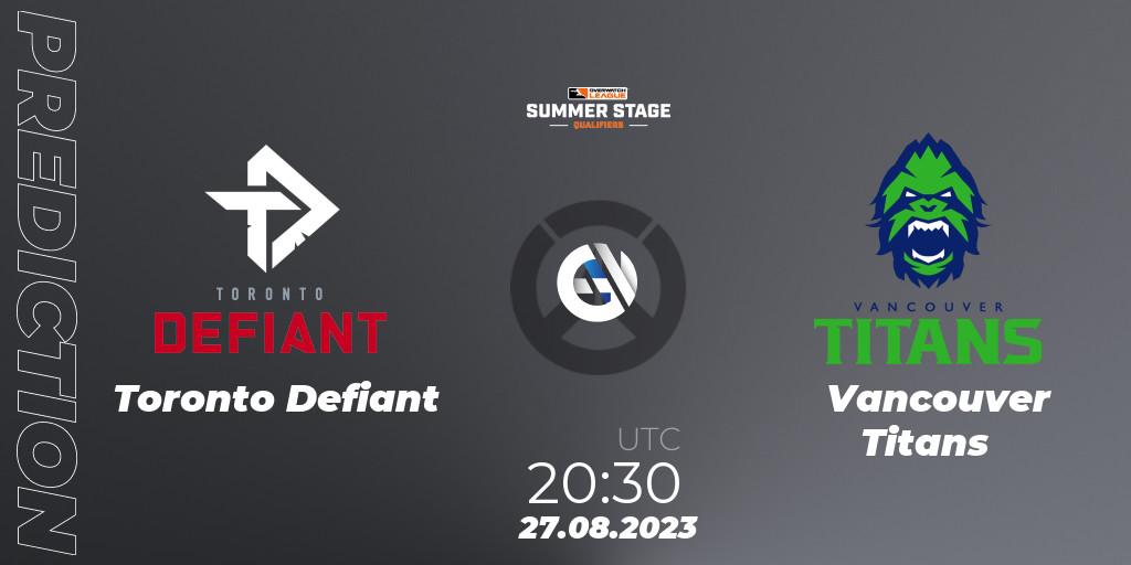 Toronto Defiant vs Vancouver Titans: Betting TIp, Match Prediction. 27.08.23. Overwatch, Overwatch League 2023 - Summer Stage Qualifiers