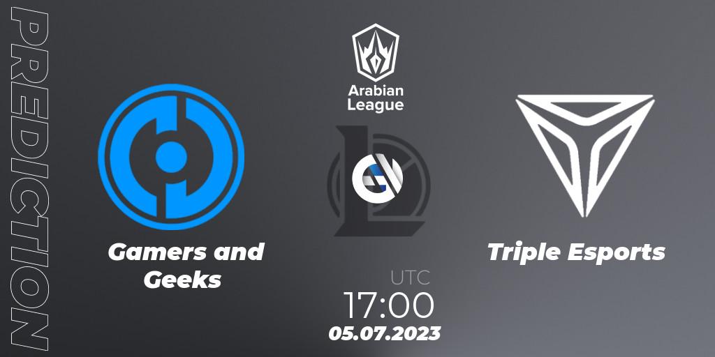 Gamers and Geeks vs Triple Esports: Betting TIp, Match Prediction. 05.07.23. LoL, Arabian League Summer 2023 - Group Stage