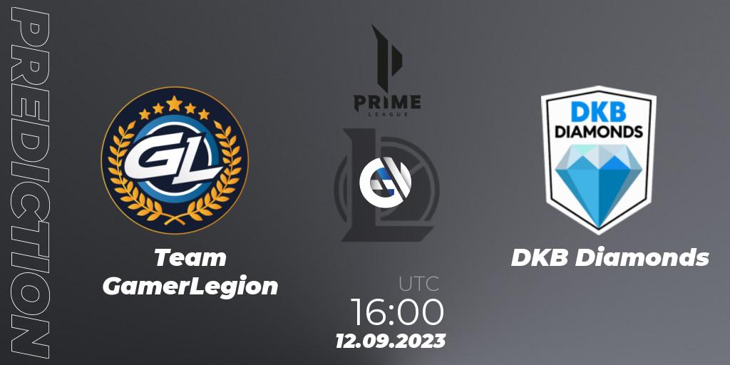 Team GamerLegion vs DKB Diamonds: Betting TIp, Match Prediction. 12.09.23. LoL, Prime League 2024 - Promotion Tournament