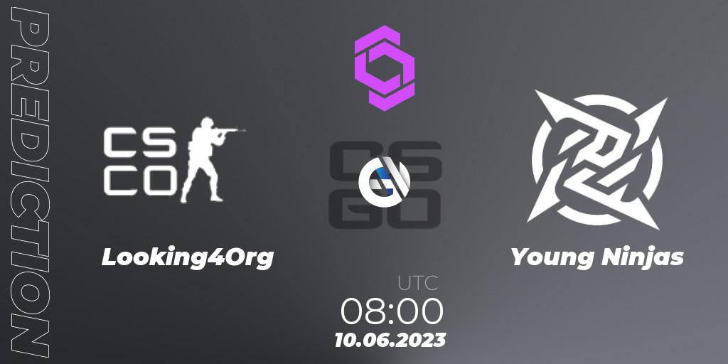 Looking4Org vs Young Ninjas: Betting TIp, Match Prediction. 10.06.2023 at 08:00. Counter-Strike (CS2), CCT West Europe Series 4