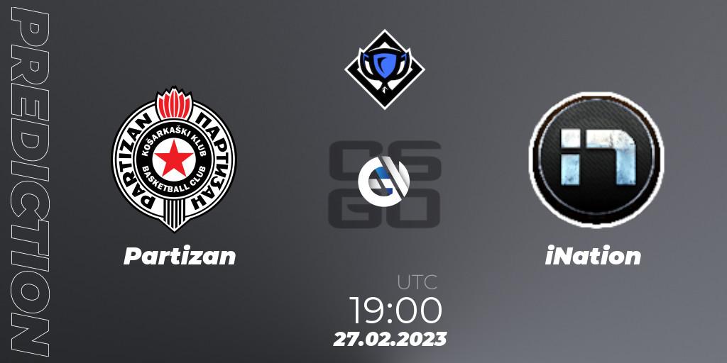 Partizan vs iNation: Betting TIp, Match Prediction. 27.02.2023 at 19:00. Counter-Strike (CS2), RES Season 4