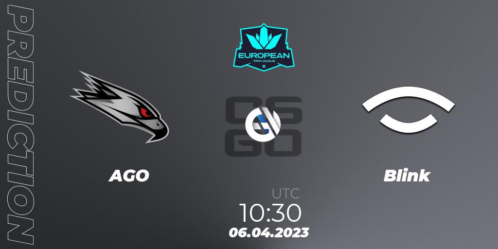 AGO vs Blink: Betting TIp, Match Prediction. 06.04.2023 at 10:30. Counter-Strike (CS2), European Pro League Season 7