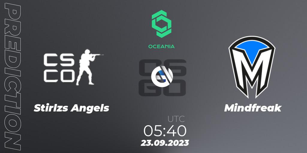 Stirlzs Angels vs Mindfreak: Betting TIp, Match Prediction. 29.09.2023 at 11:00. Counter-Strike (CS2), CCT Oceania Series #2