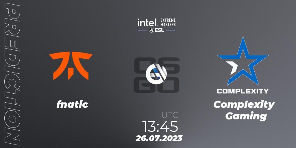 fnatic vs Complexity Gaming: Betting TIp, Match Prediction. 26.07.23. CS2 (CS:GO), IEM Cologne 2023 - Play-In