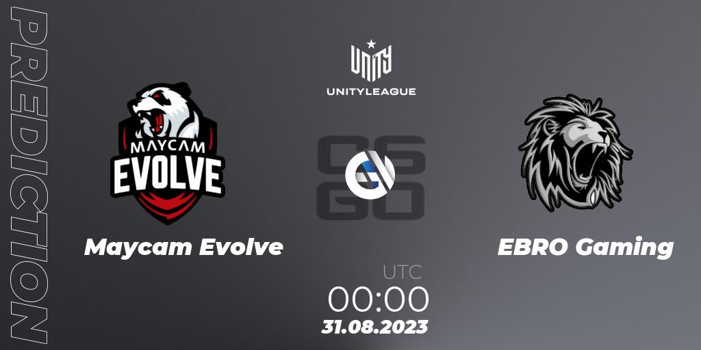 Maycam Evolve vs EBRO Gaming: Betting TIp, Match Prediction. 31.08.2023 at 00:00. Counter-Strike (CS2), LVP Unity League Argentina 2023
