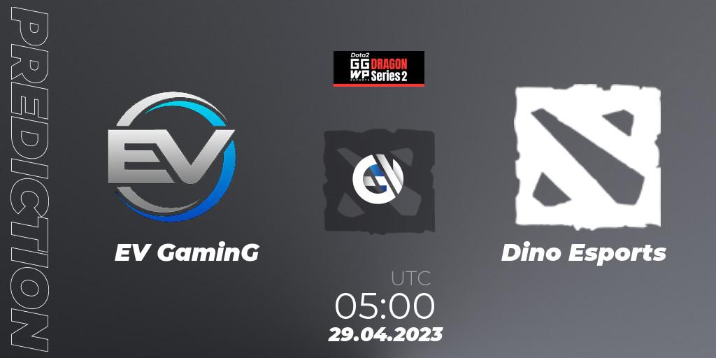 EV GaminG vs Dino Esports: Betting TIp, Match Prediction. 29.04.2023 at 05:02. Dota 2, GGWP Dragon Series 2